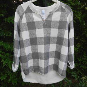 Alternative Apparel Hi-Lo V-neck Top with Soft Interior & rolled cuffs NWT